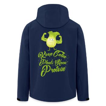 Keep Calm - Plants ont protéines - Vegan Shirt - Veste softshell homme en polyester recyclé Stanley/Stella - marine - Dos - AI Model Male 185 light (185cm)