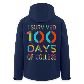 I Survived 100 Days of College - Men’s Recycled Softshell Jacket by Stanley/Stella - navy - Back - AI Model Male 185 light (185cm)