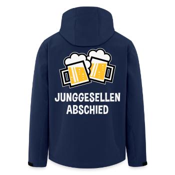 Junggesellenabschied (Bier Bayrische Bierkrüge 3C) - Recycelte Männer Softshell-Jacke von Stanley/Stella - Navy - Hinten - AI Model Male 185 light (185cm)