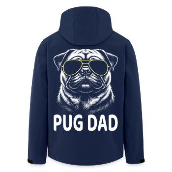 Mops Dad - Recycelte Männer Softshell-Jacke von Stanley/Stella - Navy - Hinten - AI Model Male 185 light (185cm)