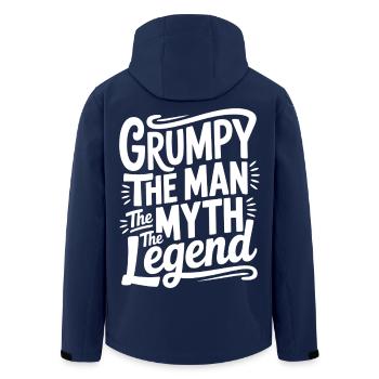 Grumpy der Mann, der Mythos, die Legende. - Recycelte Männer Softshell-Jacke von Stanley/Stella - Navy - Hinten - AI Model Male 185 light (185cm)
