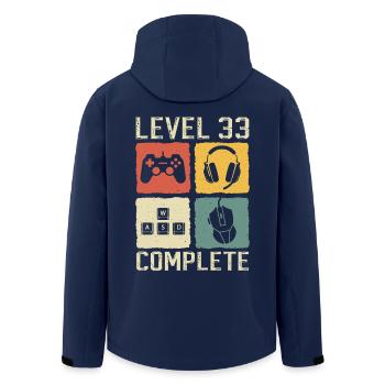 33rd Birthday Level 33 Complete Gamer 33 Years - Men’s Recycled Softshell Jacket by Stanley/Stella - navy - Back - AI Model Male 185 light (185cm)