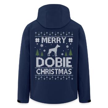 Frohe Dobie Weihnachtshunde Hässliche Weihnachtshunde - Recycelte Männer Softshell-Jacke von Stanley/Stella - Navy - Hinten - AI Model Male 185 light (185cm)