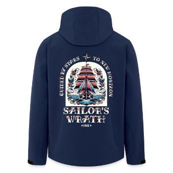 Segelboot Segelschiff Tattoo Vintage Abenteuer - Recycelte Männer Softshell-Jacke von Stanley/Stella - Navy - Hinten - AI Model Male 185 light (185cm)