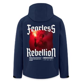 Trendy Rebel Streetwear Bengalo Pyro Streetwear - Men’s Recycled Softshell Jacket by Stanley/Stella - navy - Back - AI Model Male 185 light (185cm)