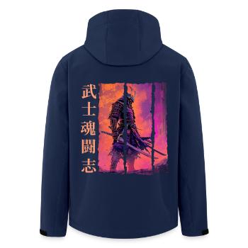 Samurai Warrior Honor and Strength Fighting Spirit - Men’s Recycled Softshell Jacket by Stanley/Stella - navy - Back - AI Model Male 185 light (185cm)
