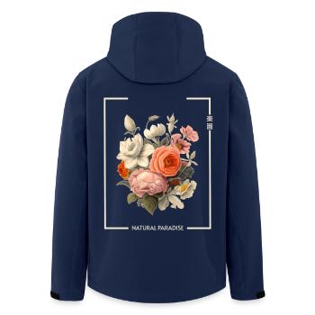 Japan Blume Natural Paradise Streetwear - Recycelte Männer Softshell-Jacke von Stanley/Stella - Navy - Hinten - AI Model Male 185 light (185cm)