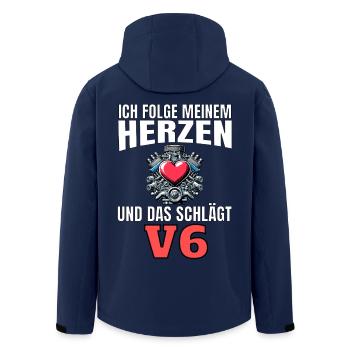 Lustiger Spruch Ich folge meinem Herzen V6 - Recycelte Männer Softshell-Jacke von Stanley/Stella - Navy - Hinten - AI Model Male 185 light (185cm)