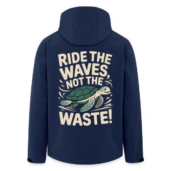 Waves instead of garbage - Men’s Recycled Softshell Jacket by Stanley/Stella - navy - Back - AI Model Male 185 light (185cm)