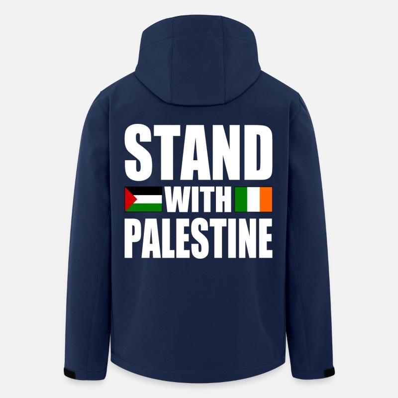 Stand with palestine - Veste softshell homme en polyester recyclé Stanley/Stella - marine