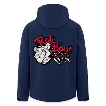 Red Beast Garage - Recycelte Männer Softshell-Jacke von Stanley/Stella - Navy - Hinten - AI Model Male 185 light (185cm)