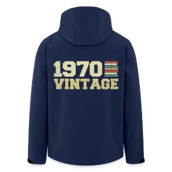1970 Geburtstagsgeschenk 1970 Vintage 1970er Jahre Geschenk - Recycelte Männer Softshell-Jacke von Stanley/Stella - Navy - Hinten - AI Model Male 185 light (185cm)