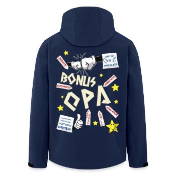 Bonus opa - Recycelte Männer Softshell-Jacke von Stanley/Stella - Navy - Hinten - AI Model Male 185 light (185cm)