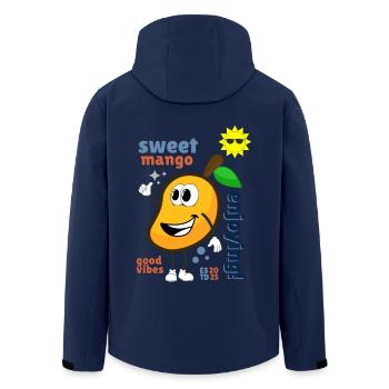 Mangue jaune fruit manche design mangues mangues - Veste softshell homme en polyester recyclé Stanley/Stella - marine - Dos - AI Model Male 185 light (185cm)