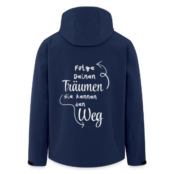 Folge Deinen Träumen Inspirierende Botschaft - Recycelte Männer Softshell-Jacke von Stanley/Stella - Navy - Hinten - AI Model Male 185 light (185cm)