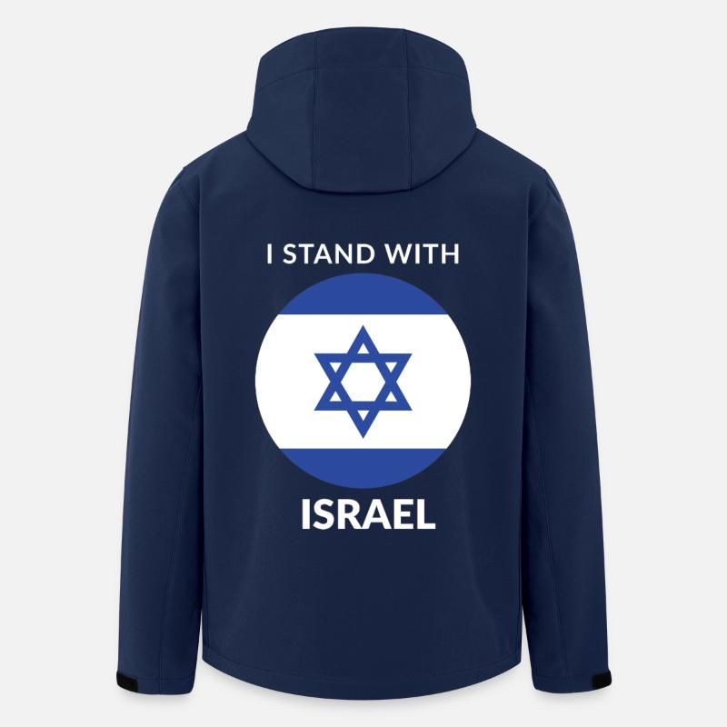JE SUIS AUX CÔTÉS D’ISRAËL - Veste softshell homme en polyester recyclé Stanley/Stella - marine