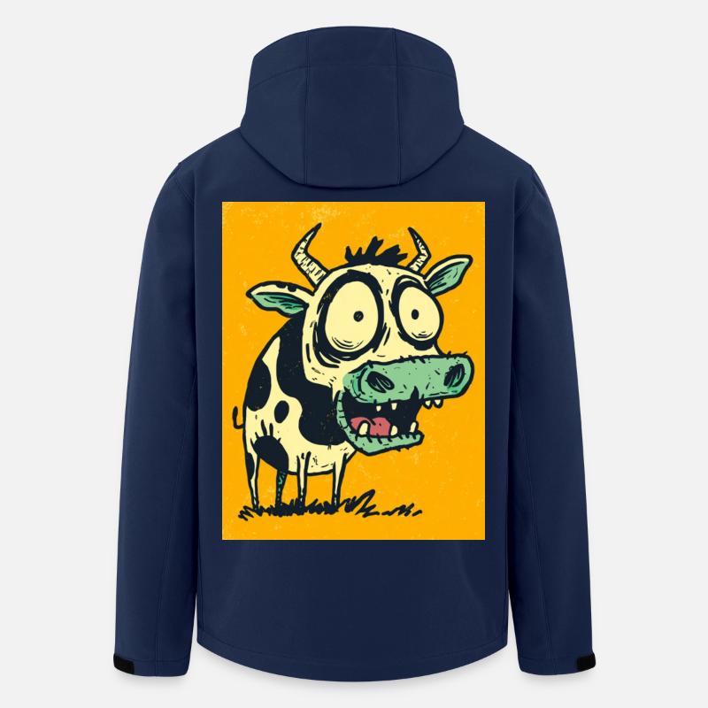 Pop Art Kuh mit riesigen Augen - Recycelte Männer Softshell-Jacke von Stanley/Stella - Navy