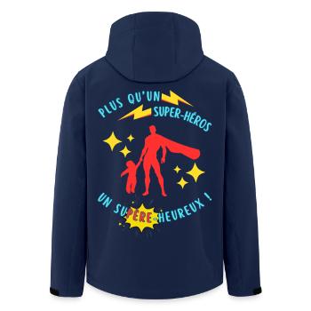 Mehr als ein Superheld, ein glücklicher Vorgesetzter - Recycelte Männer Softshell-Jacke von Stanley/Stella - Navy - Hinten - AI Model Male 185 light (185cm)