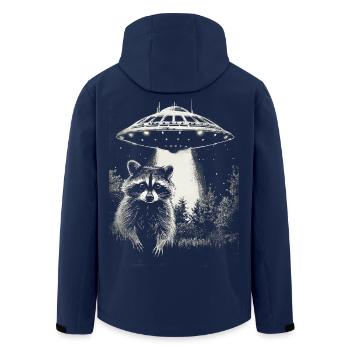 Funny Raccoon UFO - Men’s Recycled Softshell Jacket by Stanley/Stella - navy - Back - AI Model Male 185 light (185cm)