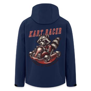 Kart racer raccoon in go-kart adventure - Men’s Recycled Softshell Jacket by Stanley/Stella - navy - Back - AI Model Male 185 light (185cm)