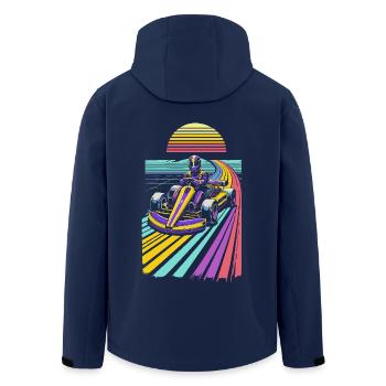 Retro Go-Kart Driver 80s Vaporwave Style - Men’s Recycled Softshell Jacket by Stanley/Stella - navy - Back - AI Model Male 185 light (185cm)
