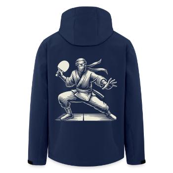 Ninja Table Tennis Fighter Ping Pong Master - Men’s Recycled Softshell Jacket by Stanley/Stella - navy - Back - AI Model Male 185 light (185cm)