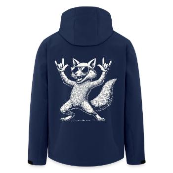 Rock Music Funny Fox Concert - Men’s Recycled Softshell Jacket by Stanley/Stella - navy - Back - AI Model Male 185 light (185cm)