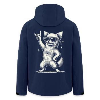 Funny Heavy Metal Festival Chihuahua Dog - Men’s Recycled Softshell Jacket by Stanley/Stella - navy - Back - AI Model Male 185 light (185cm)