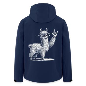 Musique Rock Llama Festival Conception de concert - Veste softshell homme en polyester recyclé Stanley/Stella - marine - Dos - AI Model Male 185 light (185cm)