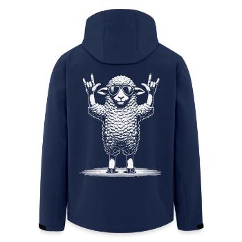 Rock Musik Heavy Metal Festival Schaf Konzert - Recycelte Männer Softshell-Jacke von Stanley/Stella - Navy - Hinten - AI Model Male 185 light (185cm)