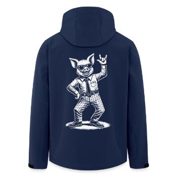 Rock Music Heavy Metal Festival Concert Pig - Men’s Recycled Softshell Jacket by Stanley/Stella - navy - Back - AI Model Male 185 light (185cm)