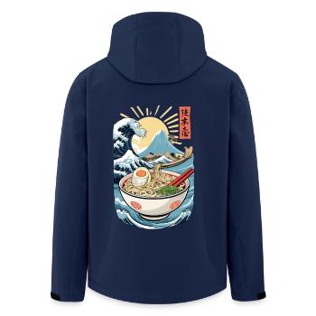 Ramen Nudeln Ukiyo-E Japanisches Retro Streetwear - Recycelte Männer Softshell-Jacke von Stanley/Stella - Navy - Hinten - AI Model Male 185 light (185cm)