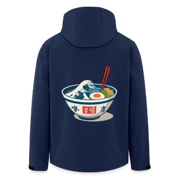 Ramen Nudeln Ukiyo-E Japan Retro Ästhetik - Recycelte Männer Softshell-Jacke von Stanley/Stella - Navy - Hinten - AI Model Male 185 light (185cm)