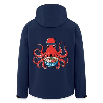 Octopus Ramen Noodles Japan Retro Style - Men’s Recycled Softshell Jacket by Stanley/Stella - navy - Back - AI Model Male 185 light (185cm)