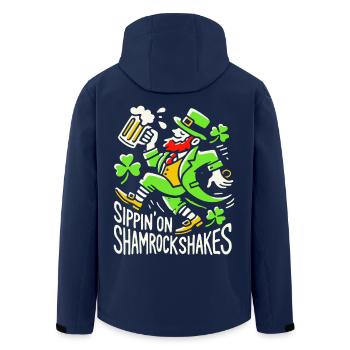 Sippin' On Shamrockshakes Zum St. Patrick's Day - Recycelte Männer Softshell-Jacke von Stanley/Stella - Navy - Hinten - AI Model Male 185 light (185cm)