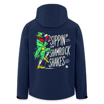 Sippin' On Shamrock Shakes St. Patrick's Day - Recycelte Männer Softshell-Jacke von Stanley/Stella - Navy - Hinten - AI Model Male 185 light (185cm)