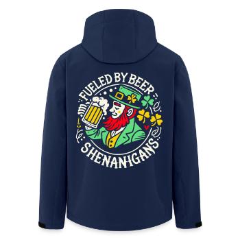 St. Patrick's Day Fun with Beer - Men’s Recycled Softshell Jacket by Stanley/Stella - navy - Back - AI Model Male 185 light (185cm)