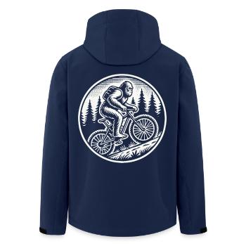 Bigfoot Bike Adventure In The Woods - Men’s Recycled Softshell Jacket by Stanley/Stella - navy - Back - AI Model Male 185 light (185cm)