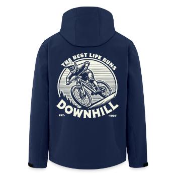 Fahrrad: The Best Life Runs Downhill - Recycelte Männer Softshell-Jacke von Stanley/Stella - Navy - Hinten - AI Model Male 185 light (185cm)