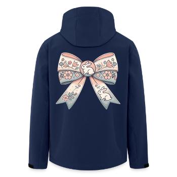 Cute Easter bow with bunnies and flowers - Men’s Recycled Softshell Jacket by Stanley/Stella - navy - Back - AI Model Male 185 light (185cm)