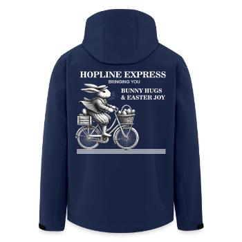 Ostern Retro Hase Fahrrad Freude Bunny Hugs - Recycelte Männer Softshell-Jacke von Stanley/Stella - Navy - Hinten - AI Model Male 185 light (185cm)