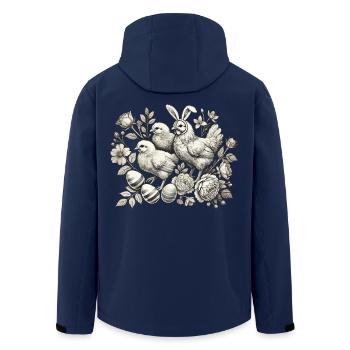 Easter Chick Vintage Chicken Lover Retro - Men’s Recycled Softshell Jacket by Stanley/Stella - navy - Back - AI Model Male 185 light (185cm)