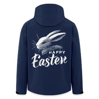 Vintage Easter Bunny Happy Easter Design - Men’s Recycled Softshell Jacket by Stanley/Stella - navy - Back - AI Model Male 185 light (185cm)