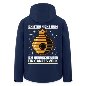 Bienen Imker Ich Herrsche Über das Volk - Recycelte Männer Softshell-Jacke von Stanley/Stella - Navy - Hinten - AI Model Male 185 light (185cm)