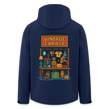 Antiquitäten Vintage Garage Design - Recycelte Männer Softshell-Jacke von Stanley/Stella - Navy - Hinten - AI Model Male 185 light (185cm)
