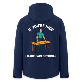 Physiotherapist When You're Nice Humor Saying - Men’s Recycled Softshell Jacket by Stanley/Stella - navy - Back - AI Model Male 185 light (185cm)