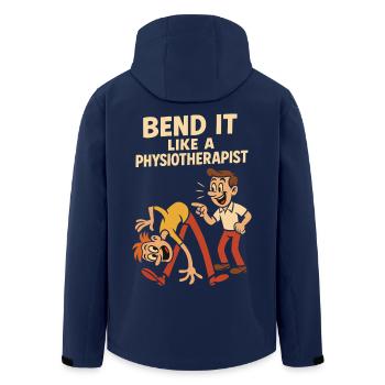 Bending like a physiotherapist - Men’s Recycled Softshell Jacket by Stanley/Stella - navy - Back - AI Model Male 185 light (185cm)