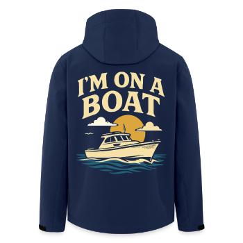 I'm on a boat funny saying captain - Men’s Recycled Softshell Jacket by Stanley/Stella - navy - Back - AI Model Male 185 light (185cm)