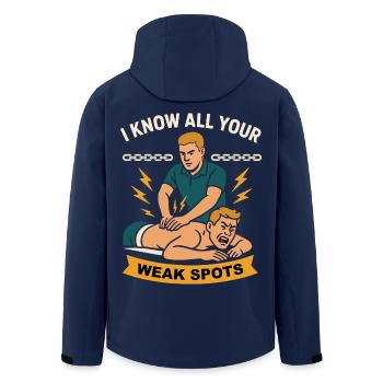 Physiotherapists know all their weak points - Men’s Recycled Softshell Jacket by Stanley/Stella - navy - Back - AI Model Male 185 light (185cm)