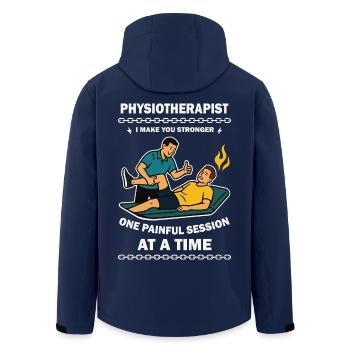 Physiotherapie mit Humor Patienten stärker machen - Recycelte Männer Softshell-Jacke von Stanley/Stella - Navy - Hinten - AI Model Male 185 light (185cm)